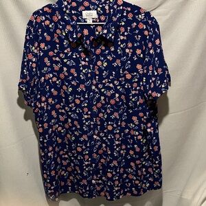 Croft & Barrow Blue Floral Women's Blouse